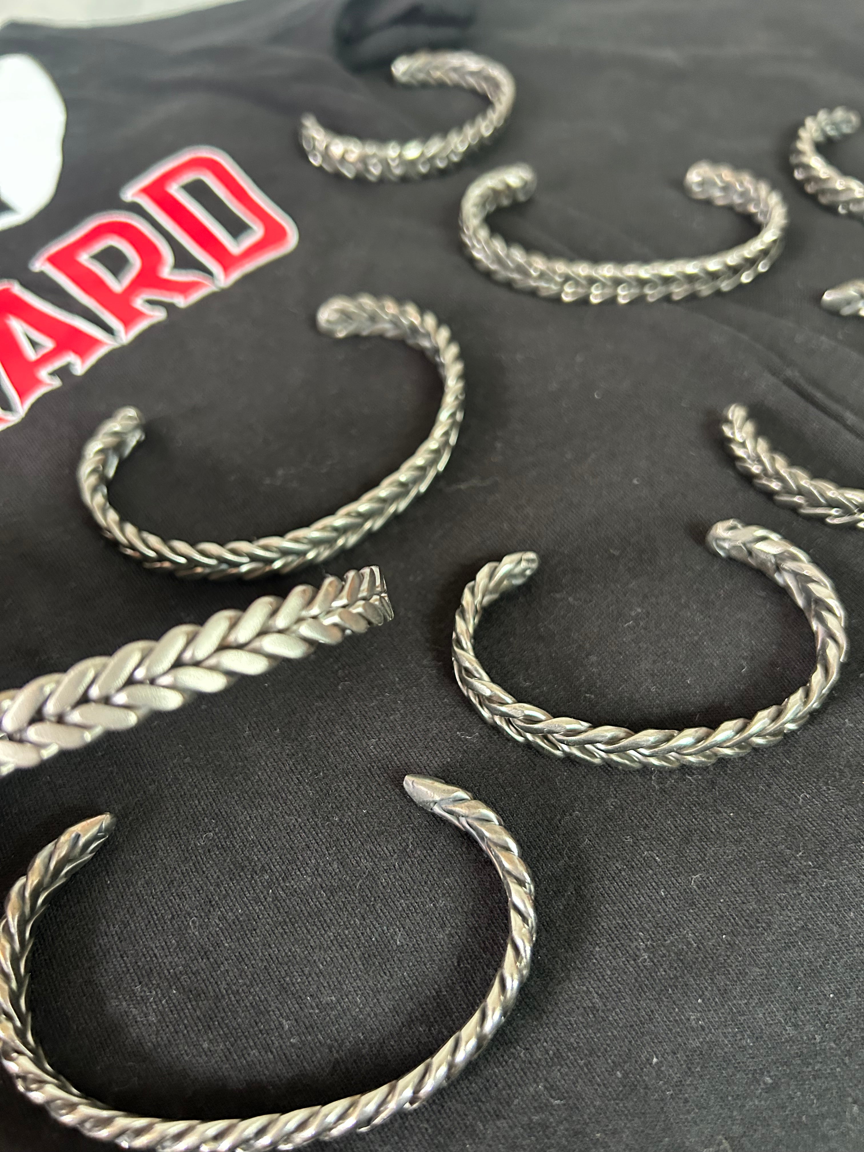 Artisan handmade cuff bracelets crafted from 316 stainless steel